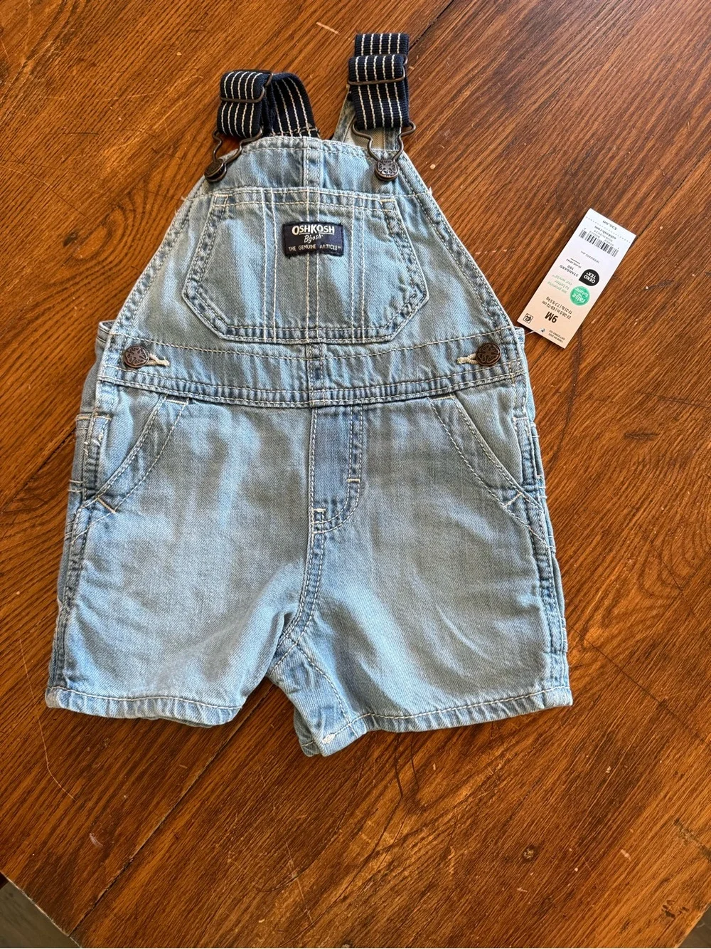 OshKosh B'gosh Light Blue Denim Short Overalls